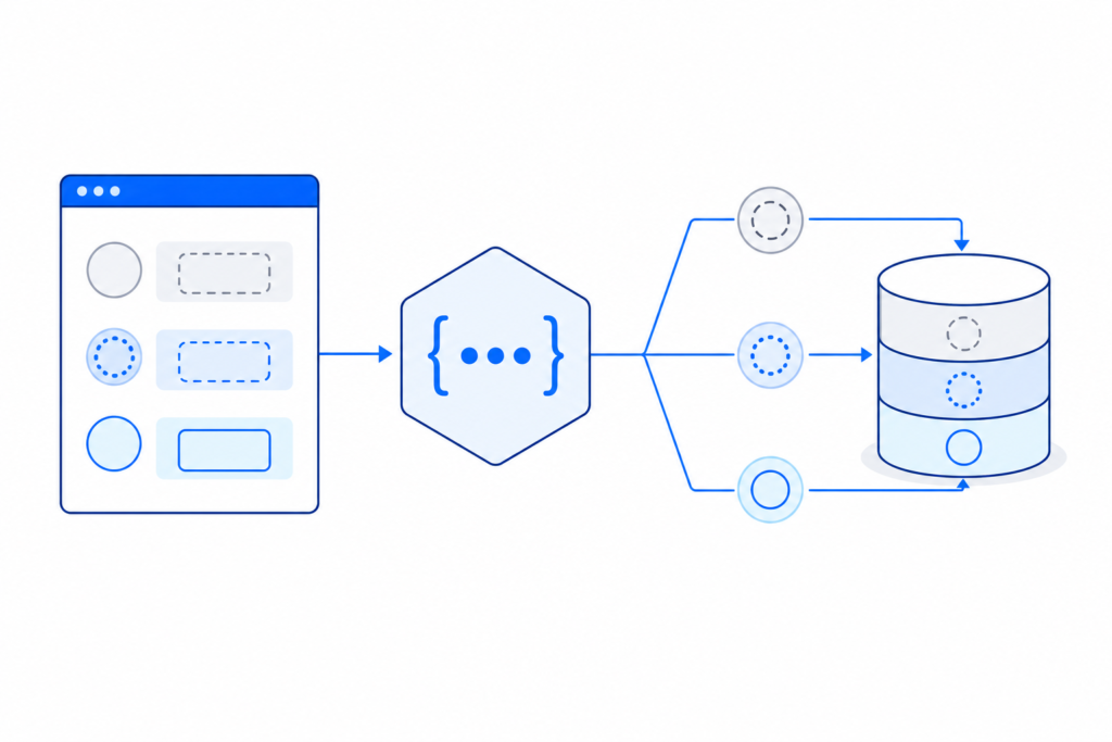 「APIのNULL・未指定・空文字を混同しない設計｜JSON・PATCH・DB更新の実務ルール」の内容を表す技術イラスト
