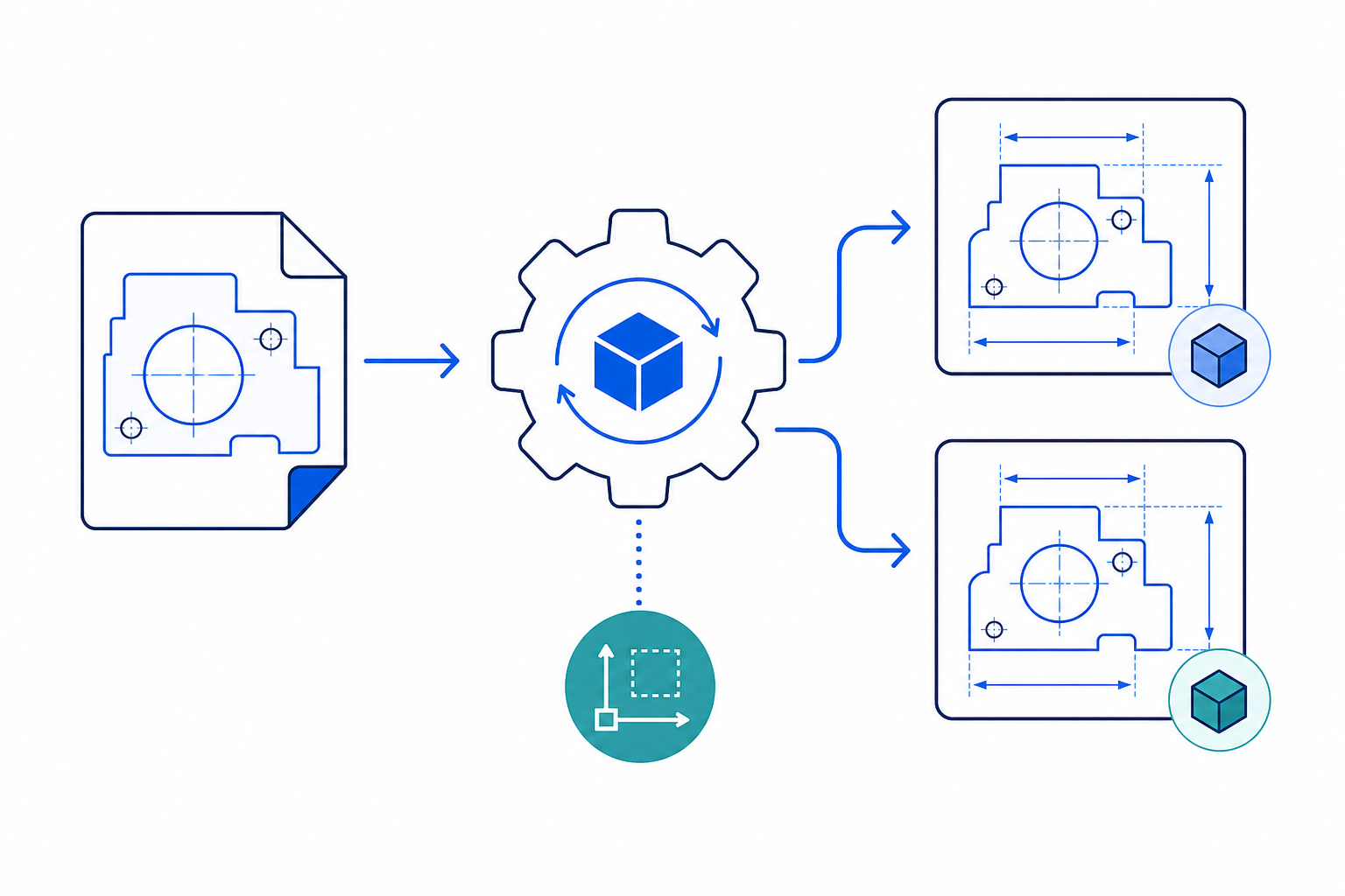 「DXFの単位を正しく扱う｜$INSUNITS・mm・inchとezdxfの尺度変換」の内容を表す技術イラスト