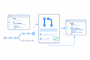 「GitHub Pull Request入門」の内容を表す技術イラスト
