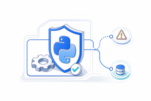 「Pythonの例外処理を理解する｜エラー・traceback・try・exceptの基本」の内容を表す技術イラスト