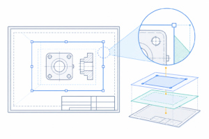 「DXFのVIEWPORTを読む｜ペーパー空間の表示範囲・尺度・クリッピング」の内容を表す技術イラスト
