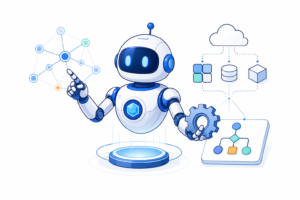 「AI Agentとは何か｜Workflowとの違いと自律実行の仕組みを理解する」の内容を表す技術イラスト